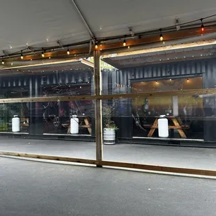 Outside seating area.