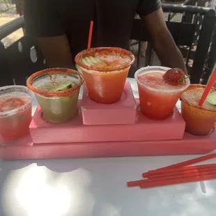 Margarita Flight x2 (strawberry, cucumber, mangonada)
