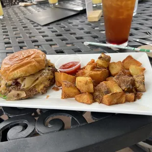 This was the best burger in the house:  onions. All I did was ask the chef to make the best burger he knew how.