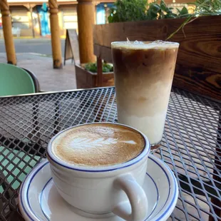 a cup of coffee on a table