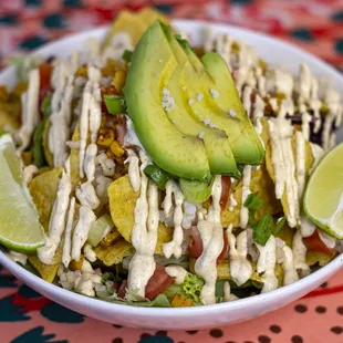 a bowl of mexican salad with avocado