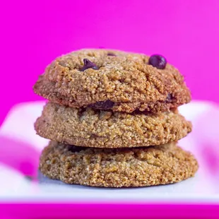 a stack of cookies on a plate