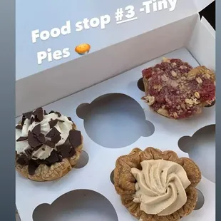 a box of mini pies