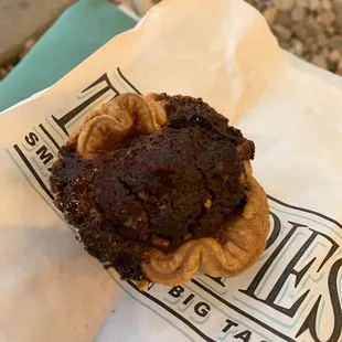 Texas Two Step Pie (half brownie half pecan)