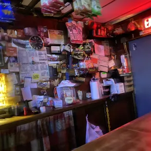 a bar with a neon sign