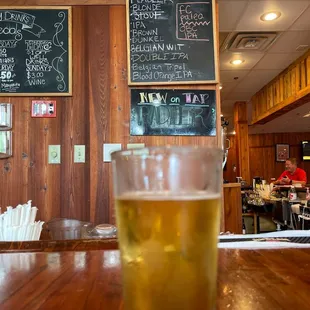 Having a nice light fresh West Brew beer from the tap