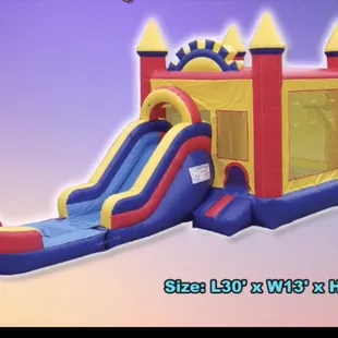 Wet and dry bounce house and slide combo