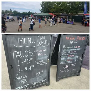 Food lines and menu
