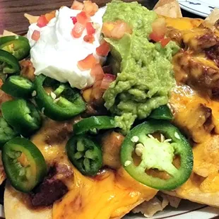 Tiny's nachos with Carne Adovada.