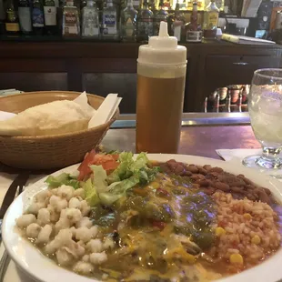 Chicken enchiladas with green sauce
