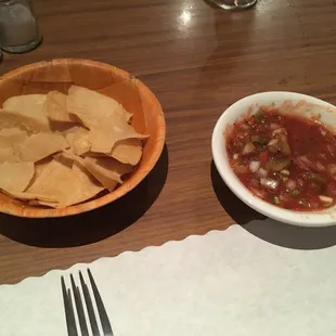 Great fresh chips and delicious Salsa