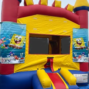 Bouncy castle with SpongeBob banners