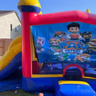 Bounce house/waterslide combo, paw patrol