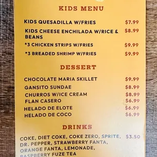 menu