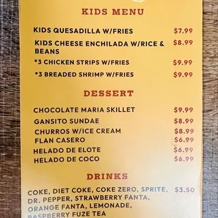 menu