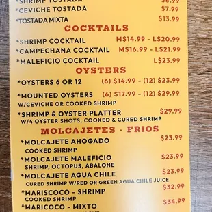 menu