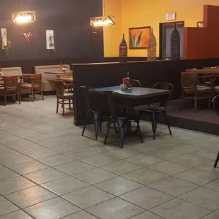 Spacious ding area well spaced tables