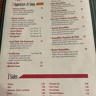 Menu (as of 12/10/24)