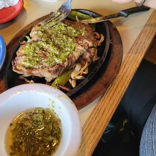 Skirt stake with chimichurri