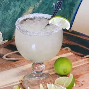 a margarita with limes