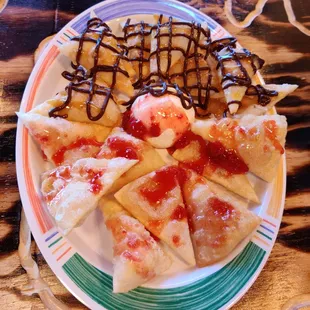 Ice cream nachos better order two cause your ole lady will not let you have none when she taste this
