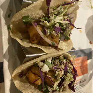 Blackened shrimp tacos - corn tortillas