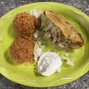 Chicken taco lunch all rice