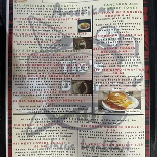 Breakfast. Page 1. Small type means lots of good stuff.