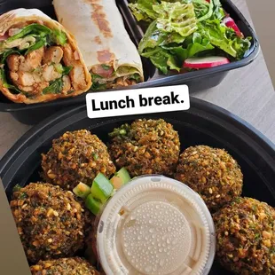 Chicken wrap and falafels!