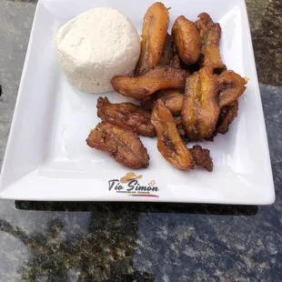 Cuajado con platanos maduros