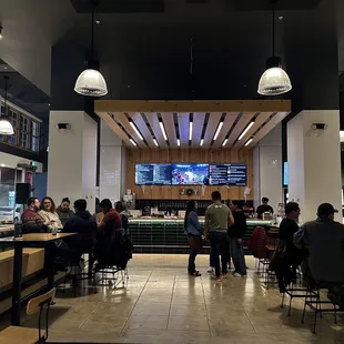 Seating area and bar