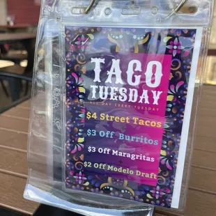 menu