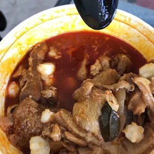 Very old menudo! Also had pozole bones in it. Was terrible to be honest.