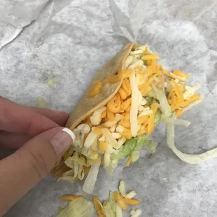 Hard Shell Chicken Taco Note: Comes w/pico de gallo in it. Not too spicy but order w/o if you don't want it.