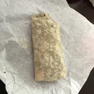 Carne Asada Burrito with rice &amp; cheese. Husband said it was very good &amp; he liked the hot salsa