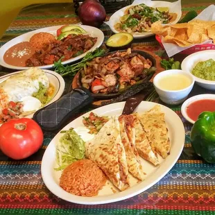 Quesadillas, tacos , burritos and more