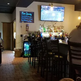 TV&apos;s inside and bar