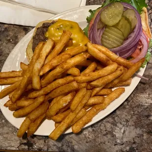 Single burger w/ delicious fries