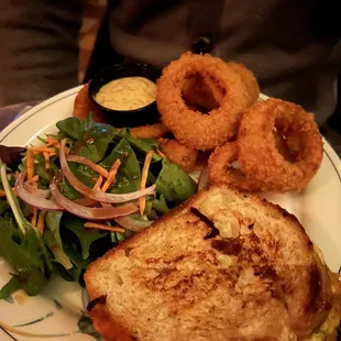 Fancy Grilled Cheese - three cheeses, pesto, and tomato