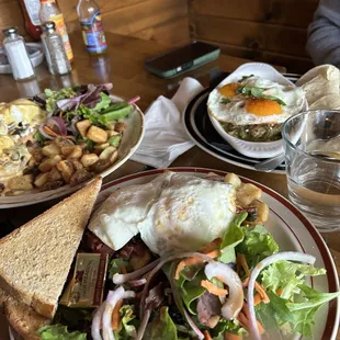 Pastrami Hash, Carnitas Verdes &amp; Scramble Du Jour