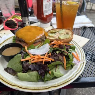 Build-your-own burger and side salad