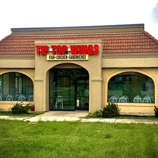 the front of the restaurant