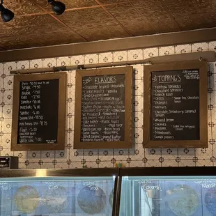 Menu with 28 flavors, they change often!