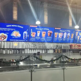 menus on the wall