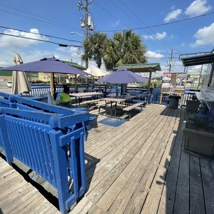 tables and umbrellas