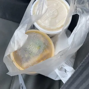 Sopa de res to go, atol de elote large