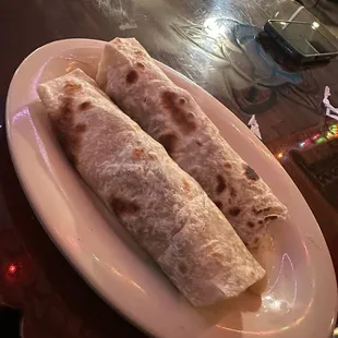 Flour tortillas are amazing. 2  burritos.