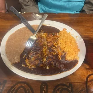 Enchilada with mole'