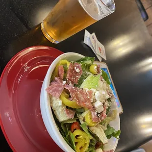 Salad and a beer