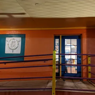 the entrance to a tea shop
